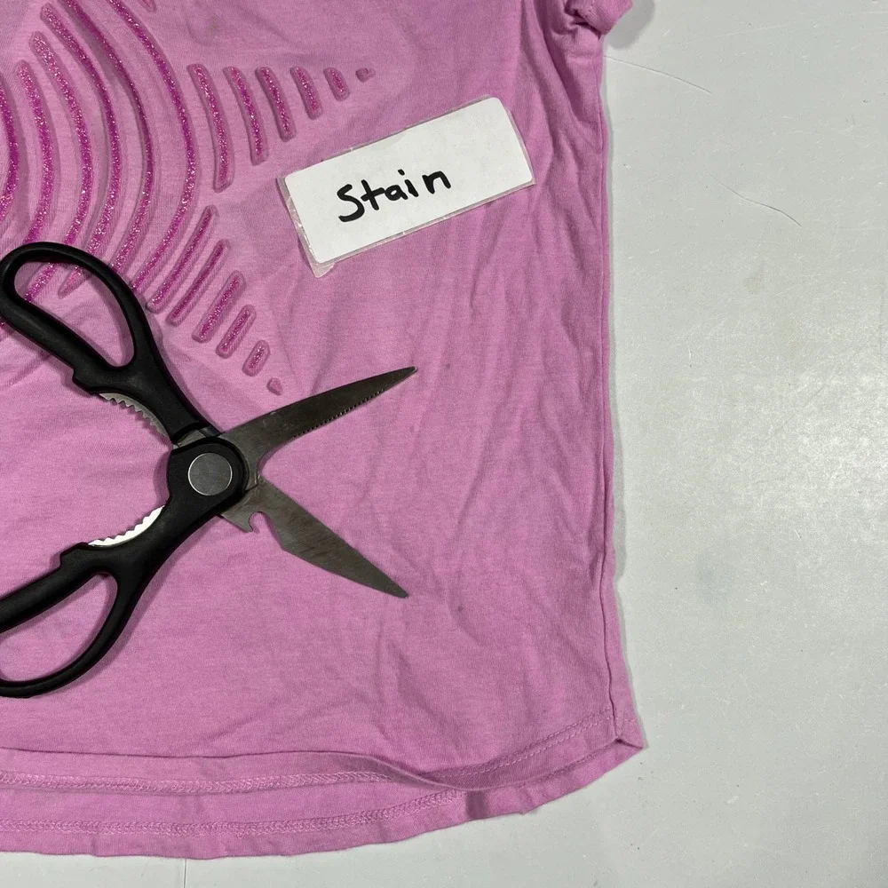 Gap Kids Pink Star Graphic T-Shirt Organically Grown Cotton Size M 8-9